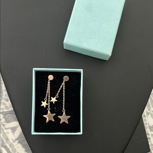Gold Star Dangle Earrings